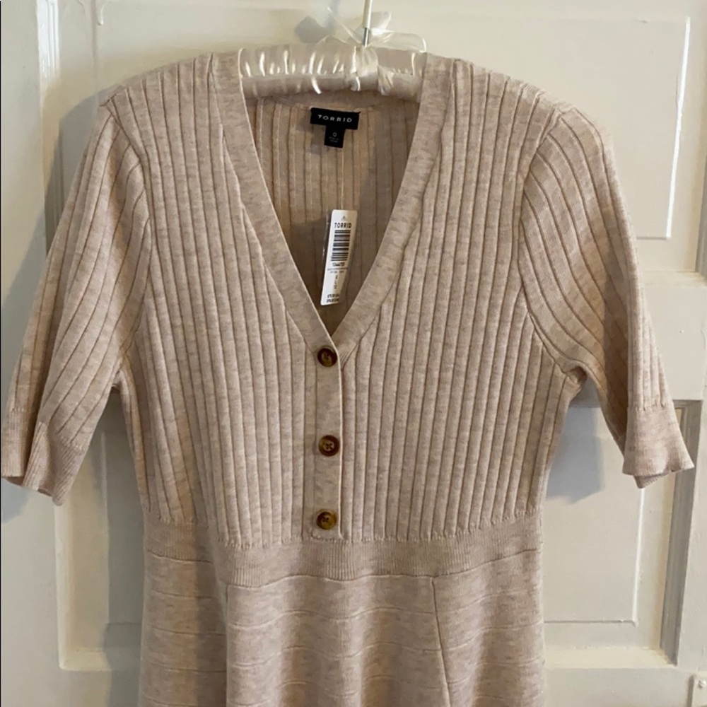 Torrid Knit Dress Size 0 (large) Khaki Color